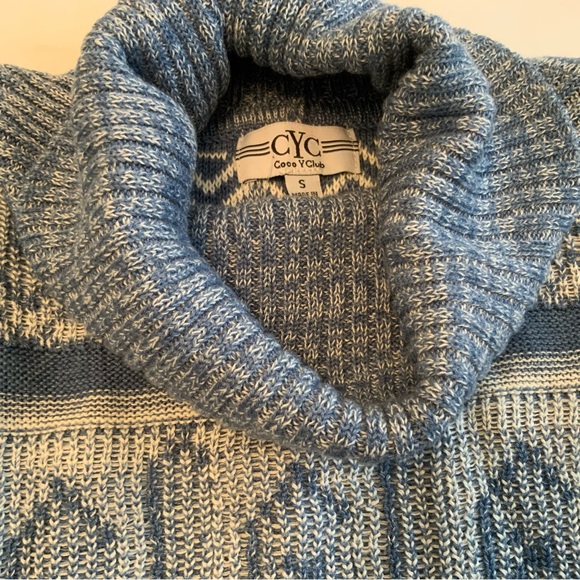 Coco Y Club Women’s Turtle Neck Sweater Blue Size S - Picture 6 of 7
